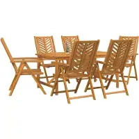 vidaXL Tuin Eettafel Set 7 st Bruin Massief Acacia Hout