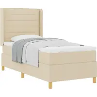 vidaXL Boxspring bed met matras met hoofdeinde Crème 80 x 200 cm Stof