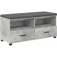 vidaXL Hallenbank Beton Grijs 100 x 38 x 46 cm