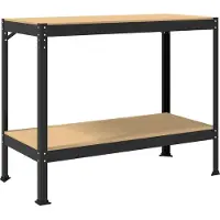 vidaXL Werkbank, zwart, 115 x 55 x 91 cm, van multiplex en metaal