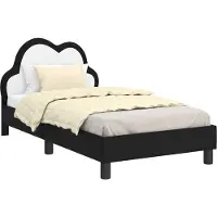 vidaXL Kinderbedframe met hoofdeinde, zwart, 80 x 160 cm, PU