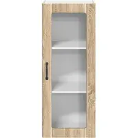 vidaXL Wandkast met glazen deuren, model LUCCA, Sonoma-eikenhout, 40 x 31 x 100 cm
