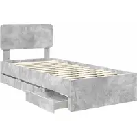 vidaXL Bedframe met lade Beton Grijs 90 x 200 cm Geconstrueerd hout