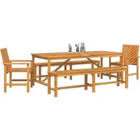 vidaXL Tuin Eettafel Set 5 st Bruin Massief Acacia Hout
