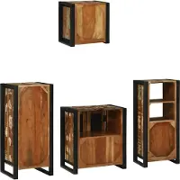 vidaXL Badkamermeubel Set 4 st Veelkleurig en Zwart 40 x 35 x 90 cm