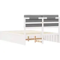 vidaXL Bedframe met Gevoerde Hoofdbord Lichtgrijs 140 x 190 cm