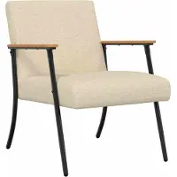 vidaXL Fauteuil Crème Stof