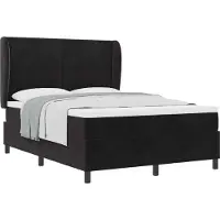 vidaXL Boxspringbed met hoofdeinde, zwart, 200 x 140 cm, fluweel