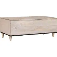 vidaXL Salontafel Bleached White 100 x 54 x 40 cm Massief Mango Hout