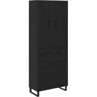 vidaXL Highboard 2 st Zwart Eiken 69,5 x 34 x 180 cm