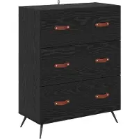 vidaXL Kommode, zwart eikenfineer, 69,5 x 34 x 90 cm, houtvezelplaat