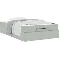 vidaXL Bedframe met matras 2 st Lichtgrijs Fluweel