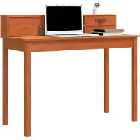 vidaXL Bureau met lade Wasbruin 110 x 50 x 93 cm Massief Vurenhout