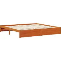 vidaXL Bedframe met plank Wasbruin 200 x 200 cm Massief vurenhout