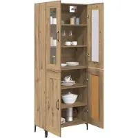 vidaXL Highboard Artisan Eiken 69,5 x 34 x 180 cm Bewerkt hout