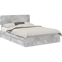 vidaXL Opbergbed, betonlook, grijs, 150 x 200 cm, houtvezel
