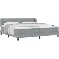 vidaXL Boxspring bed met hoofdeinde Lichtgrijs 200 x 200 cm Stof
