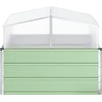 vidaXL Plantenbak Pastelgroen 100 x 100 x 77 cm Gegalvaniseerd staal