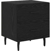 vidaXL Nachtkastje Zwart Eiken 40 x 35 x 47,5 cm Bewerkt hout