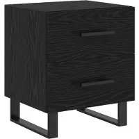 vidaXL Nachtkastje 2 st Zwart Eiken 40 x 35 x 47,5 cm Bewerkt hout