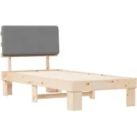 vidaXL Bedframe met Gevoerde Hoofdbord Lichtgrijs 80 x 200 cm