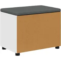 vidaXL Hallenbank Wit 60 x 38 x 46 cm Geengineerd Hout en Stof