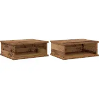 vidaXL Nachtkastje 2 st Oudhout 40 x 31 x 15 cm Bewerkt hout