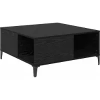 vidaXL Salontafel Zwart Eiken 80 x 80 x 36,5 cm Bewerkt hout