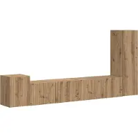 vidaXL Tv-meubelset 3 pcs Artisan Eiken Bewerkt hout