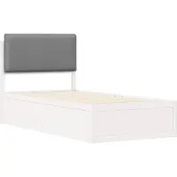 vidaXL Bedframe met Gevoerde Hoofdbord Lichtgrijs 90 x 190 cm