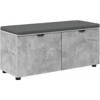 vidaXL Hallenbank met kussen met plank Beton Grijs 100 x 38 x 46 cm