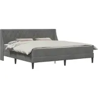 vidaXL Bedframe met matras Donkergrijs 200 x 200 cm Fluweel