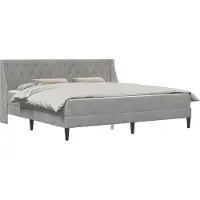 vidaXL Bedframe met matras met matras Lichtgrijs 200 x 200 cm Fluweel