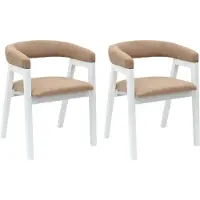 vidaXL Eetstoelen 2 st Massief Rubberhout Wit 54 x 57 x 73 cm