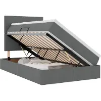 vidaXL Opslag bed met matras met opslag Donkergrijs 120 x 200 cm Stof