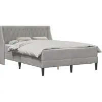 vidaXL Bedframe met matras met matras Lichtgrijs 140 x 190 cm Fluweel