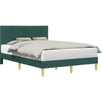 vidaXL Bedframe met hoofdeinde Donkergroen 120 x 200 cm Stof