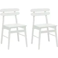 vidaXL Eetkamerstoel 2 pcs Wit Massief Rubberhout