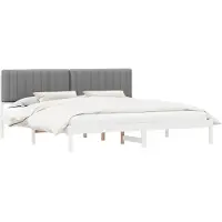 vidaXL Bedframe met Gevoerde Hoofdbord Lichtgrijs 200 x 200 cm
