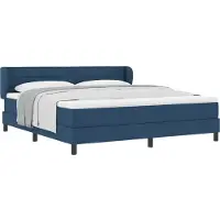 vidaXL Boxspringbed met hoofdeinde, blauw, 180 x 200 cm, gestoffeerd