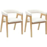 vidaXL Eetstoelen 2 st Massief Rubberhout Naturel 54 x 57 x 73 cm