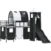 vidaXL Bunkbed voor kinderen Effen Zwart 75 x 190 cm Metaal