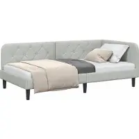 vidaXL Hoek Bed Frame Lichtgrijs 100 x 200 cm Fluweel