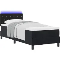 vidaXL LED Box Spring Bed met hoofdeinde Zwart 80 x 200 cm Fluweel