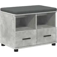 vidaXL Hallenbank Beton Grijs 60 x 38 x 46 cm Geengineerd Hout en Stof