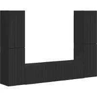 vidaXL Tv-meubelset 6 st Zwart Bewerkt hout