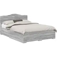 vidaXL Bedframe met lade Grijs Sonoma 140 x 200 cm Bewerkt hout