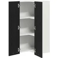 vidaXL Hangkast Zwart Eiken en Wit 57 x 57 x 100 cm Bewerkt hout