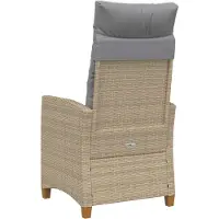 vidaXL Verstelbare stoel met theetafel 62 x 64 x 112 cm poly rattan