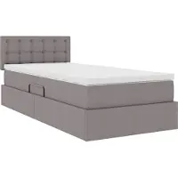 vidaXL Opbergbed met matras met hoofdeinde Taupe 90 x 190 cm fluweel